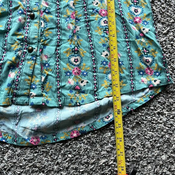 Matilda Jane Blouse Womens Medium Blue Floral w/Button Up Front 3/4 Sleeve - Picture 6 of 7